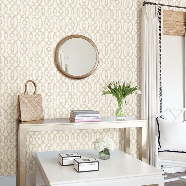  2793-24724 Ethereal Bronze Trellis Wallpaper
