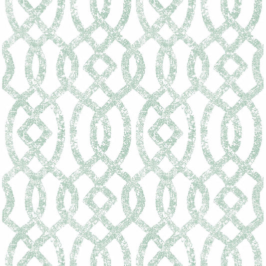  2793-24726 Ethereal Sea Green Trellis Wallpaper
