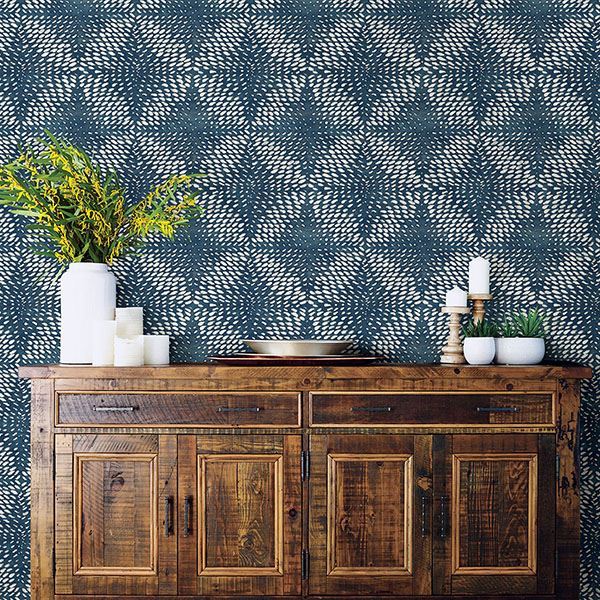  2793-24727 Ethos Sapphire Abstract Wallpaper