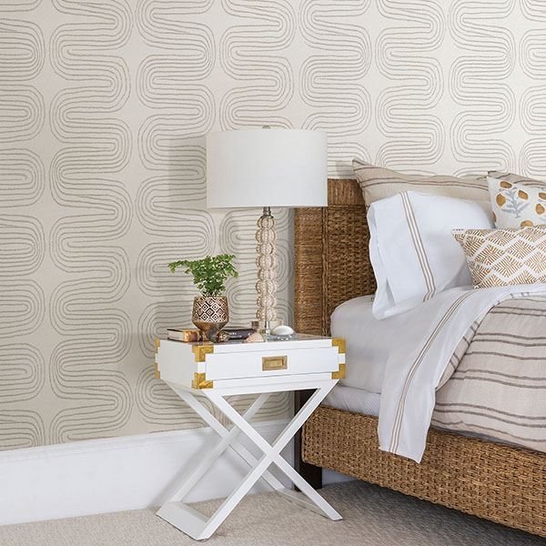  2793-24742 Zephyr Grey Abstract Stripe Wallpaper