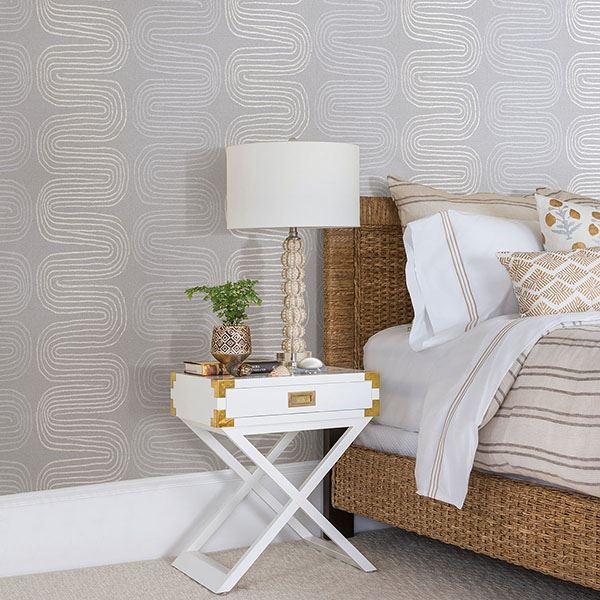  2793-24743 Zephyr Light Blue Abstract Stripe Wallpaper