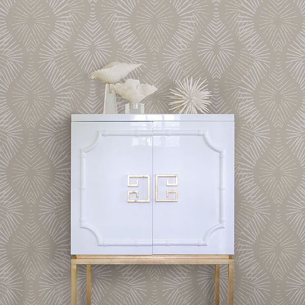 2793-87325 Feliz Champagne Beaded Ogee Wallpaper
