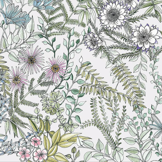 2821-12901 Full Bloom Off-White Floral Wallpaper