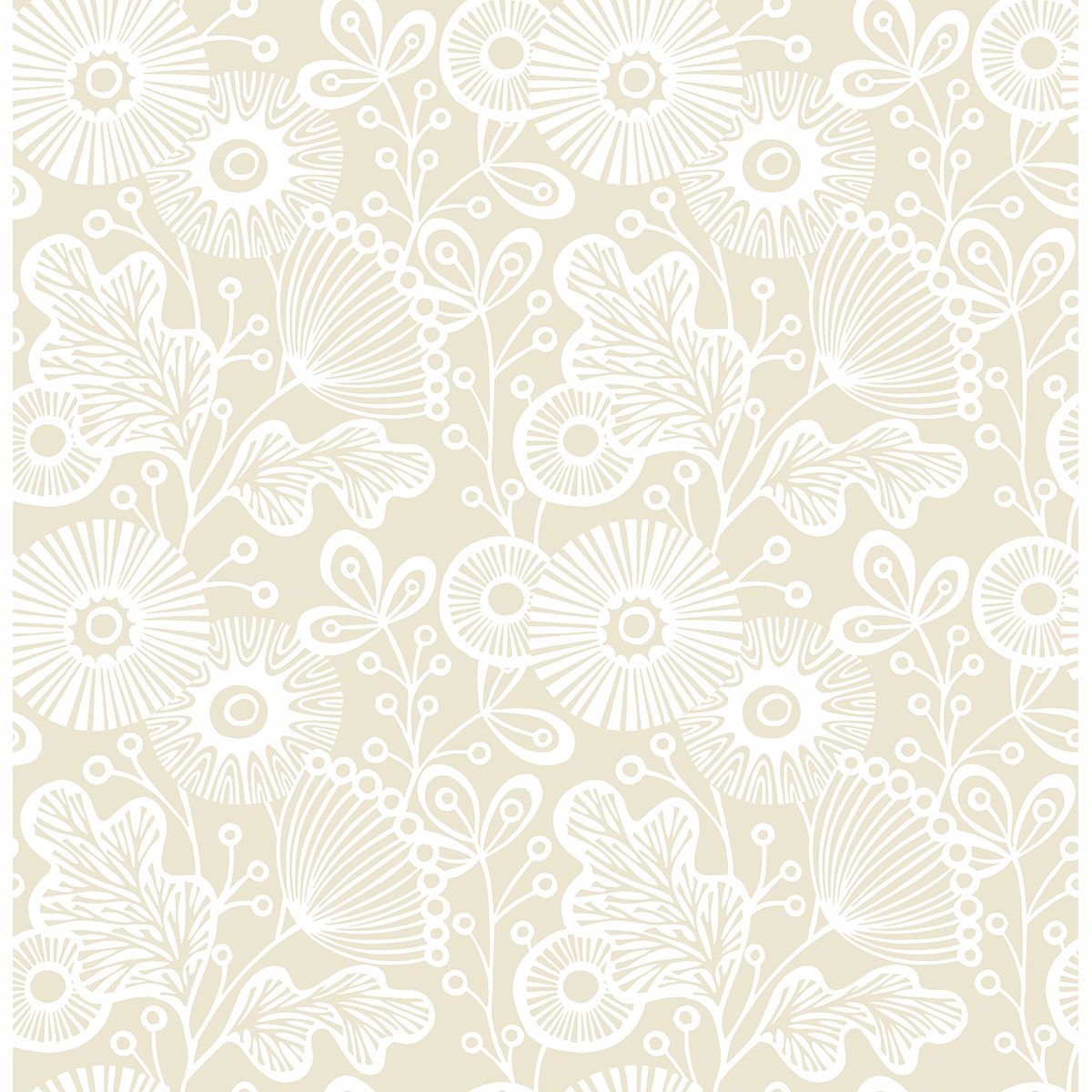 2821-25108 Ana Cream Floral Wallpaper