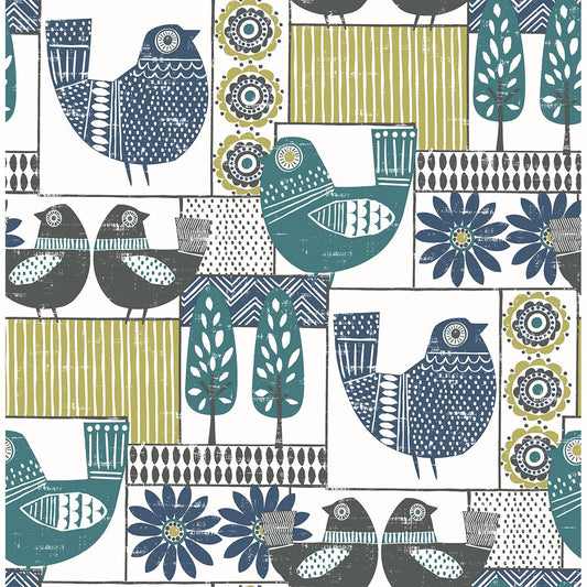 2821-25114 Hennika Multicolor Patchwork Wallpaper