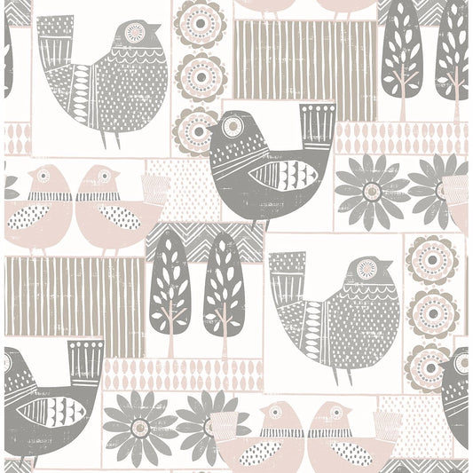 2821-25115 Hennika Light Pink Patchwork Wallpaper