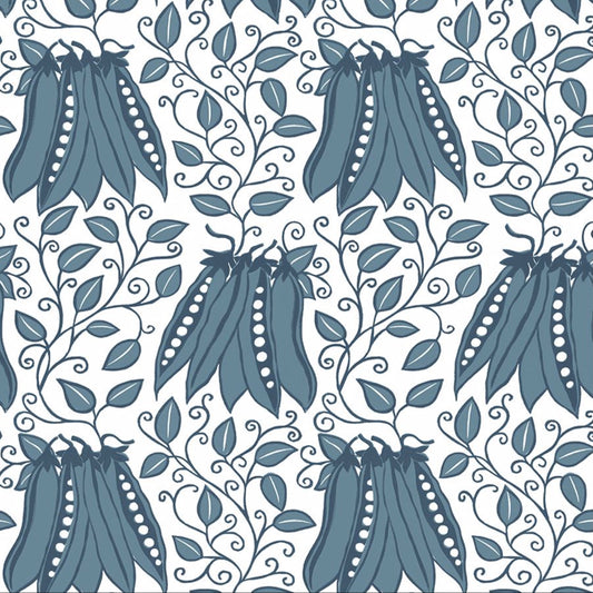 2821-25118 Peas in a Pod Teal Garden Wallpaper