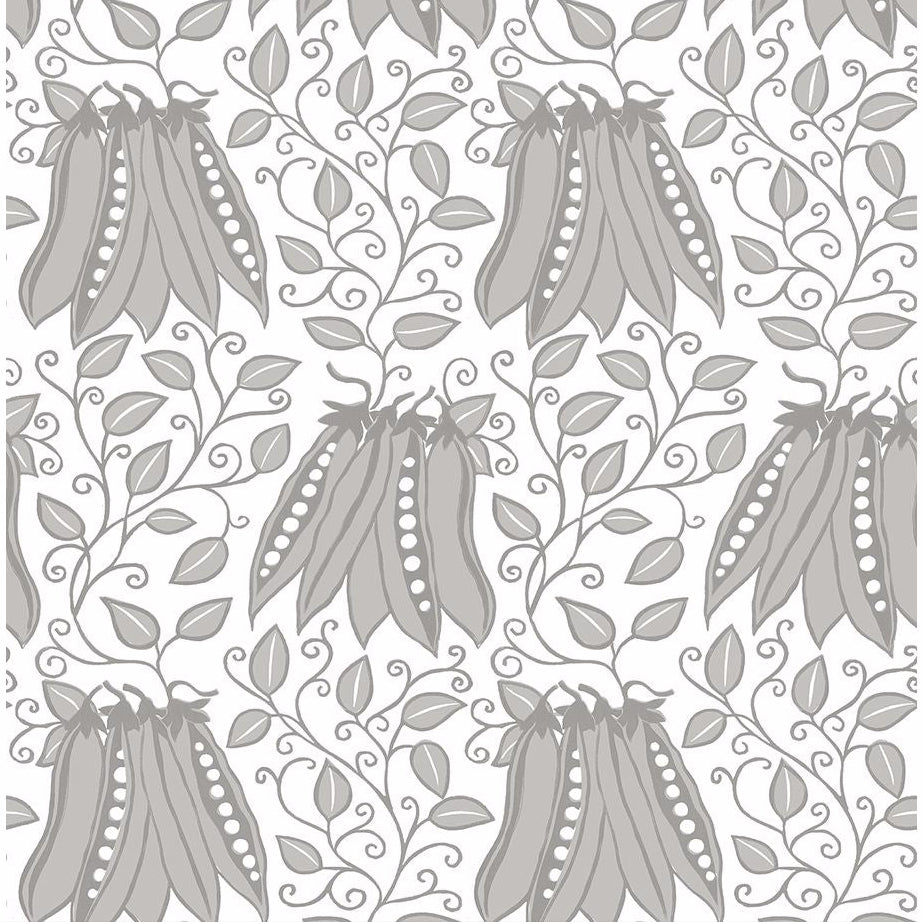 2821-25119 Peas in a Pod Light Grey Garden Wallpaper