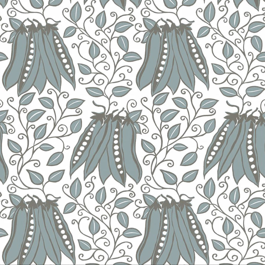 2821-25121 Peas in a Pod Turquoise Garden Wallpaper