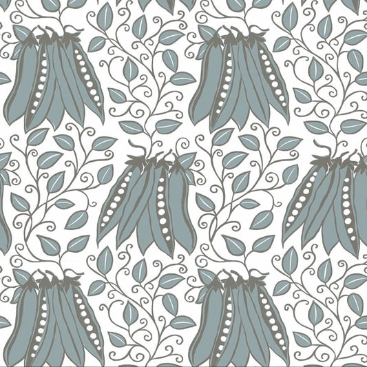 2821-25121 Peas in a Pod Turquoise Garden Wallpaper