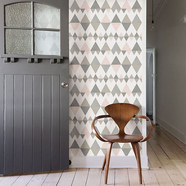 2821-25128 Trilogy Light Pink Geometric Wallpaper