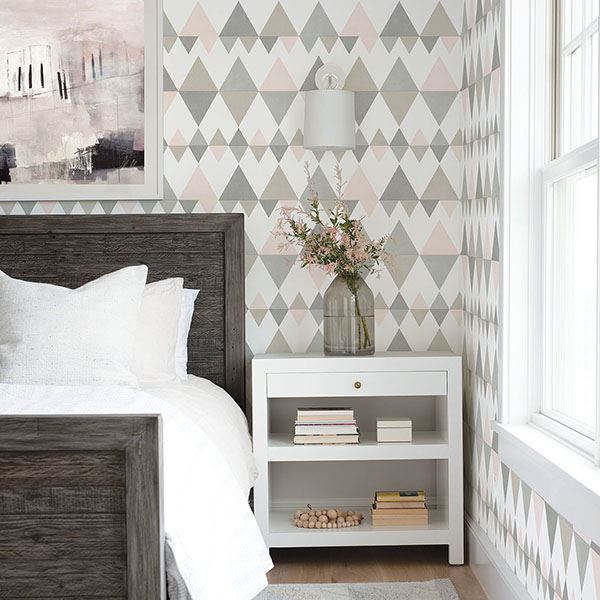 2821-25128 Trilogy Light Pink Geometric Wallpaper