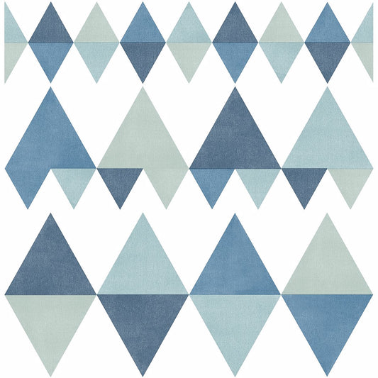 2821-25129 Trilogy Blue Geometric Wallpaper