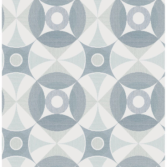 2821-25132 Ellis Teal Geometric Wallpaper
