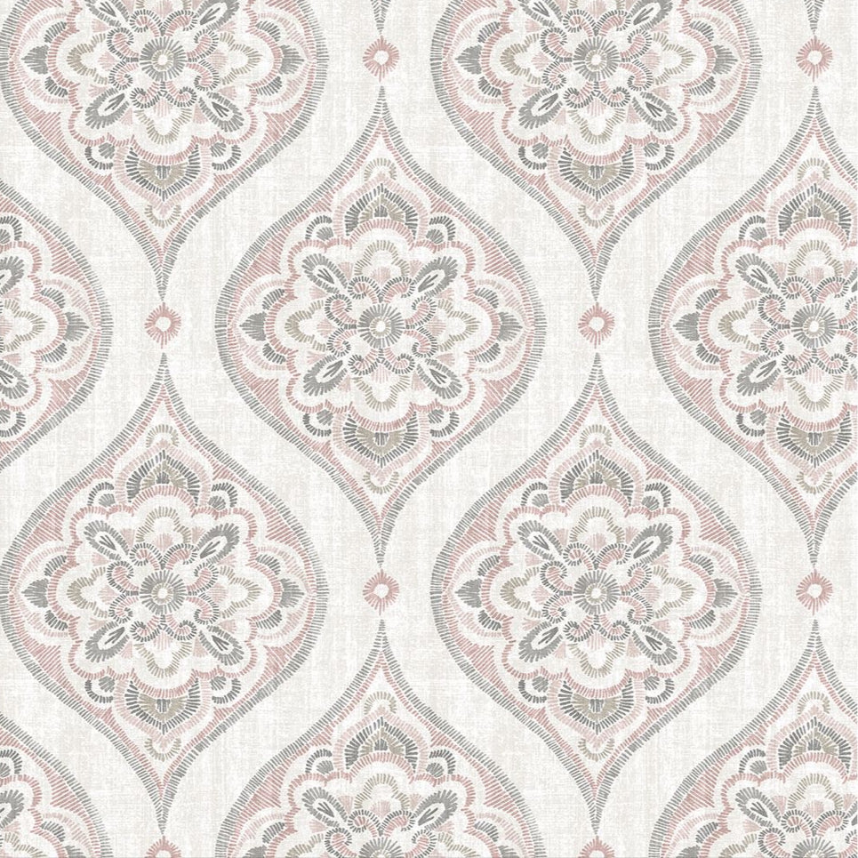 2821-25147 Adele Rose Damask Wallpaper