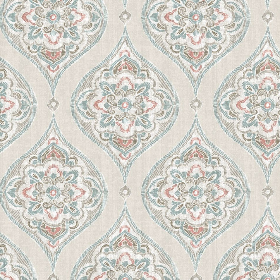 2821-25150 Adele Teal Damask Wallpaper
