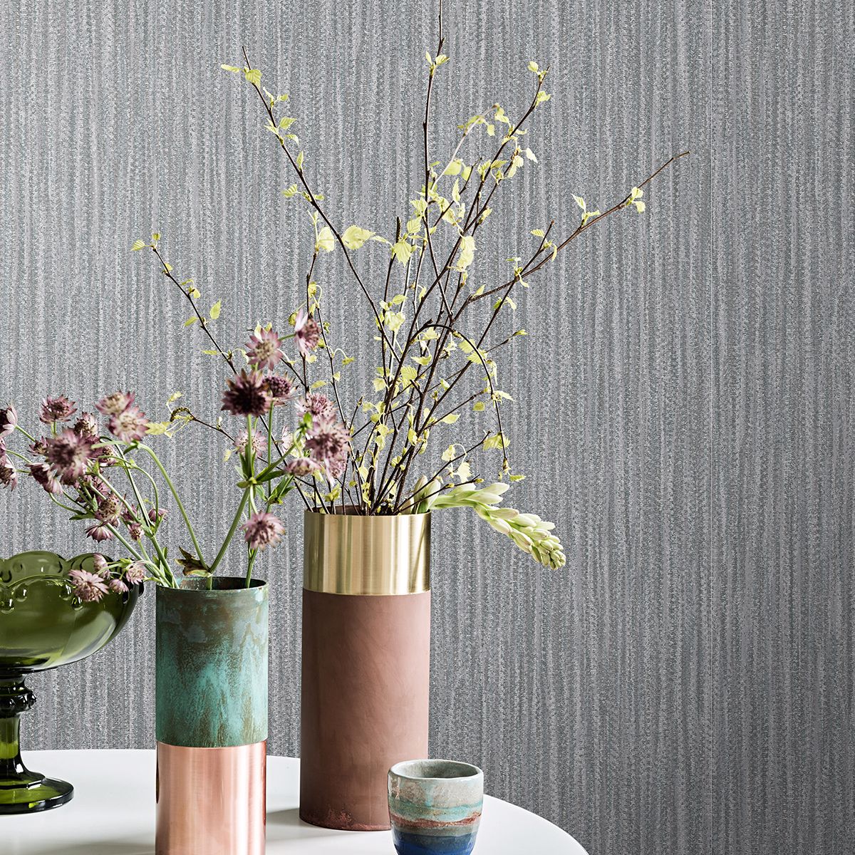 2861-25294 Raffia Charcoal Faux Grasscloth Wallpaper