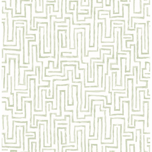 2861-25702 Ramble Sage Geometric Wallpaper