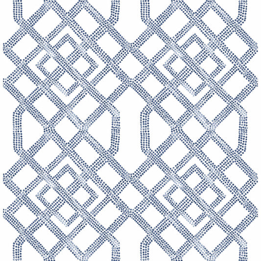 2861-25708 Traverse Blue Trellis Wallpaper