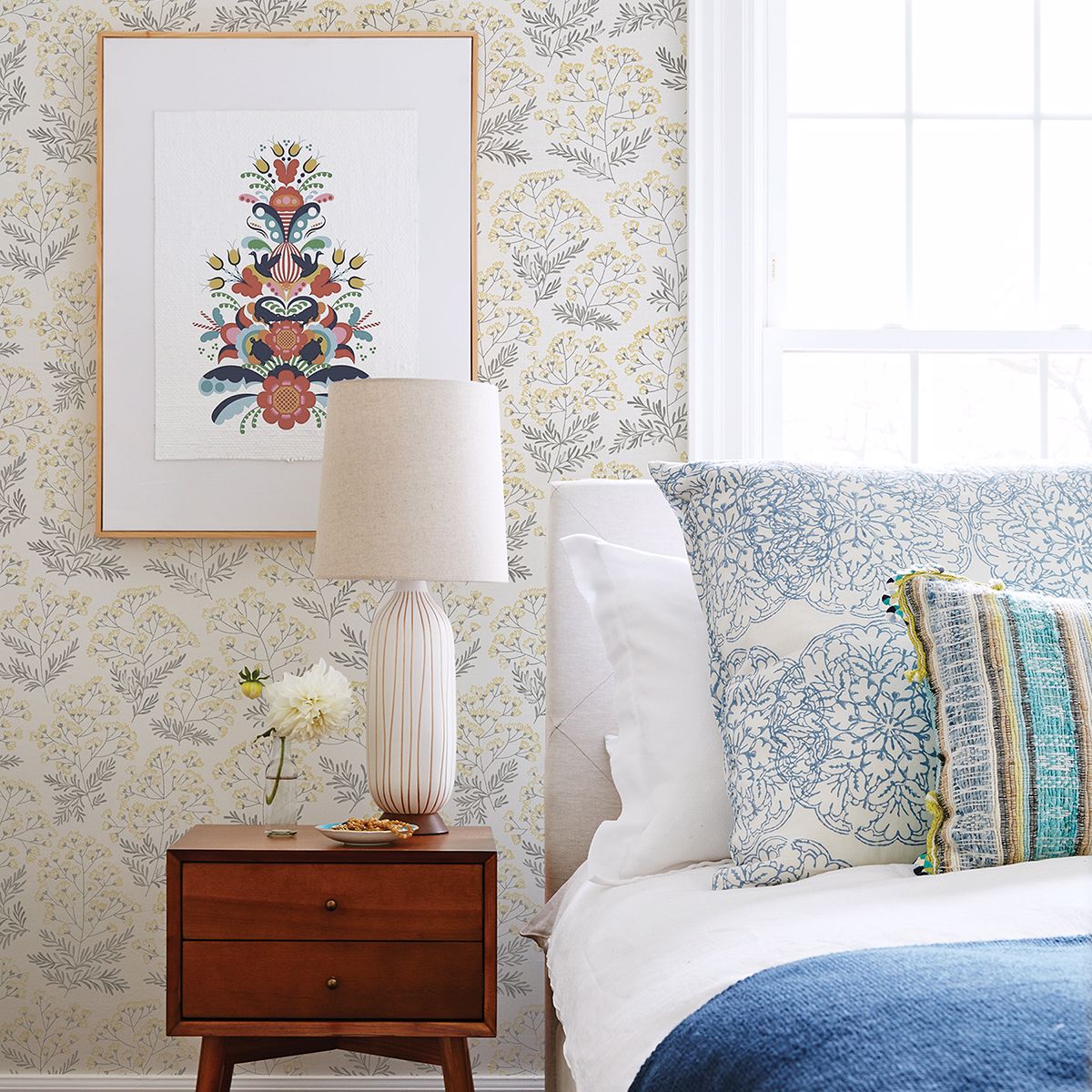 2861-25715 Floret Yellow Floral Wallpaper