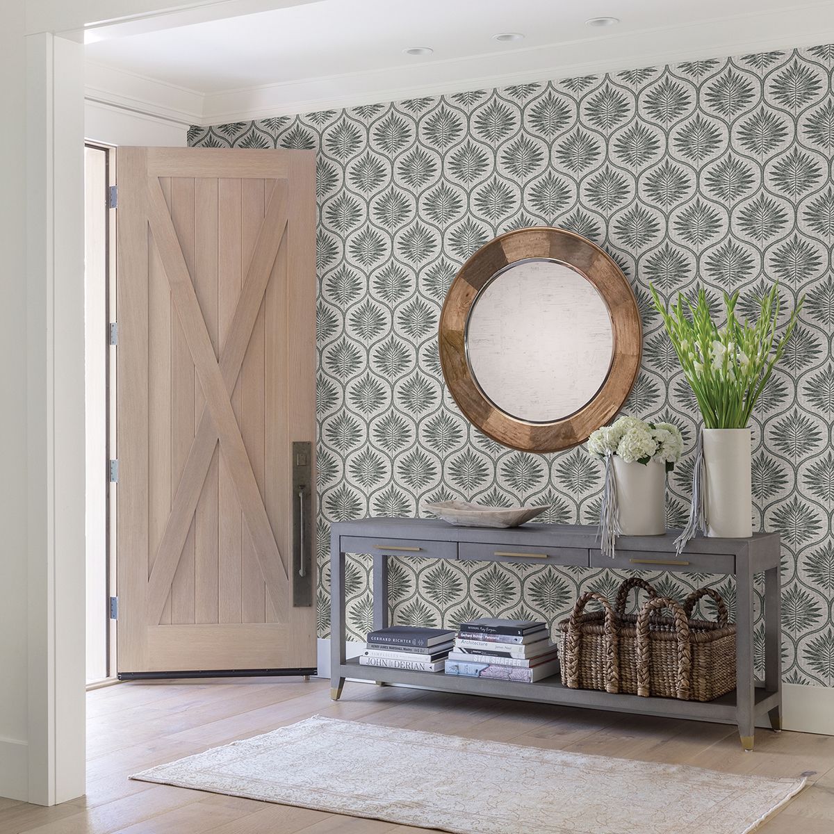 2861-25718 Laurel Grey Ogee Wallpaper