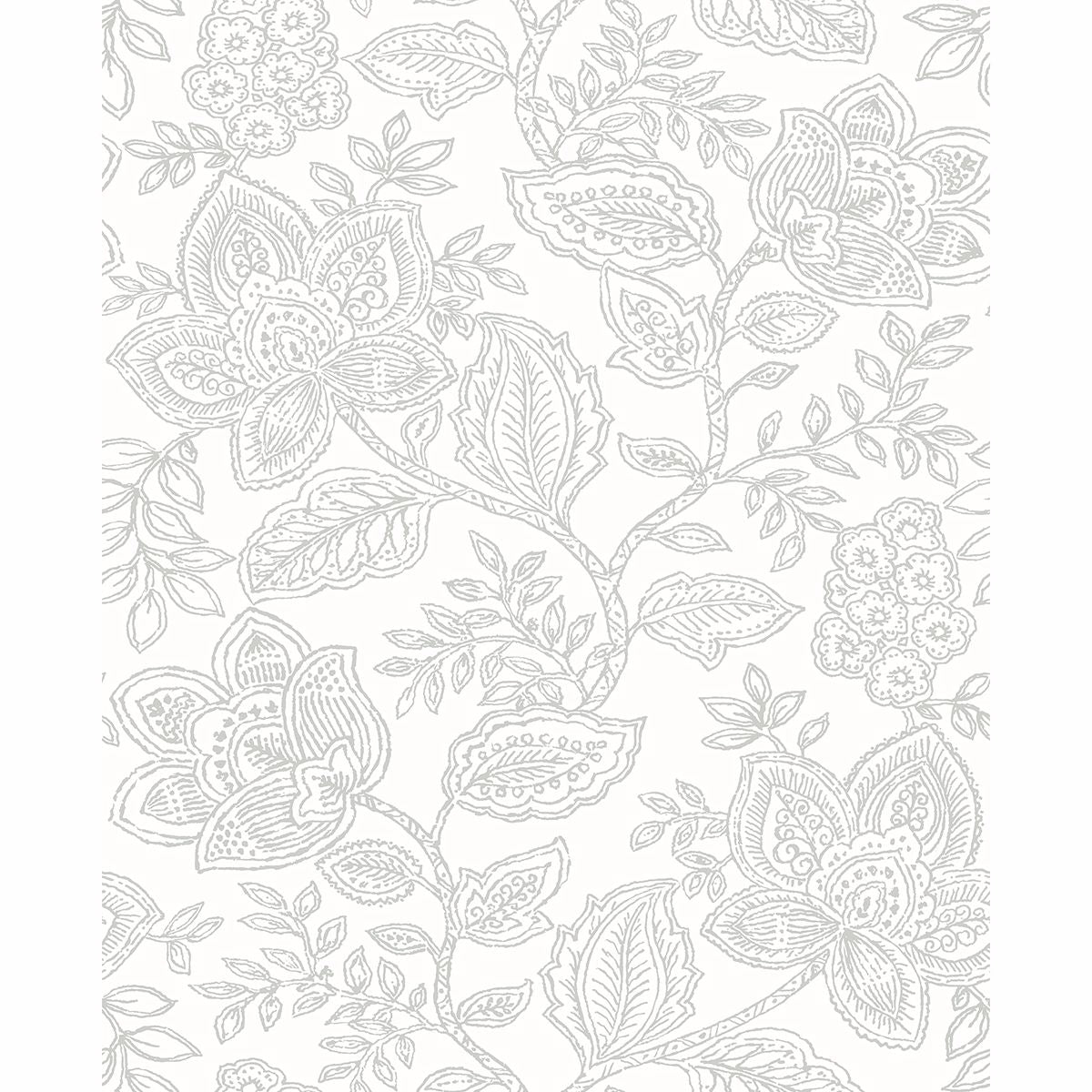 2861-25733 Larkin Grey Floral Wallpaper