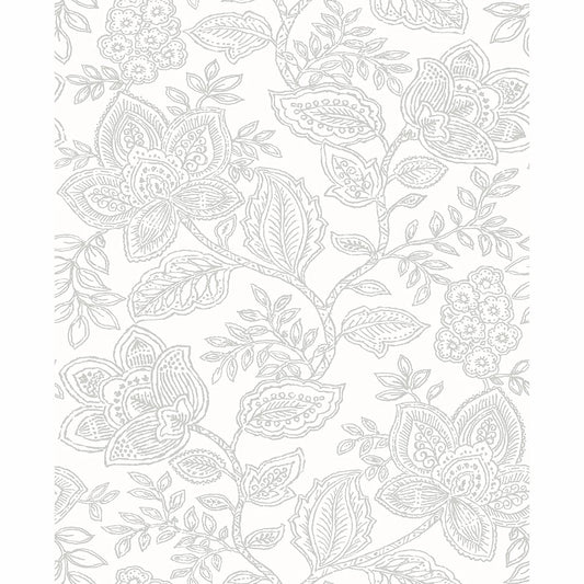 2861-25733 Larkin Grey Floral Wallpaper