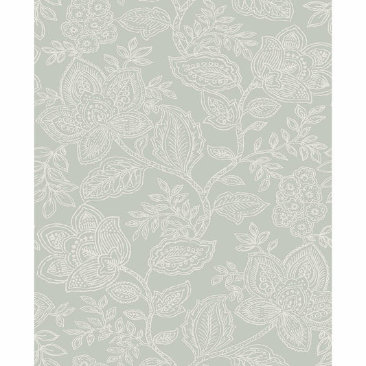 2861-25736 Larkin Sage Floral Wallpaper