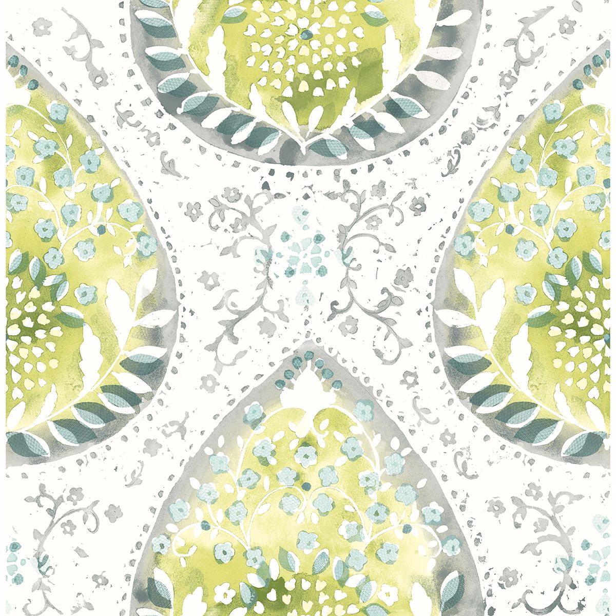 2861-25750 Alistair Green Medallion Wallpaper