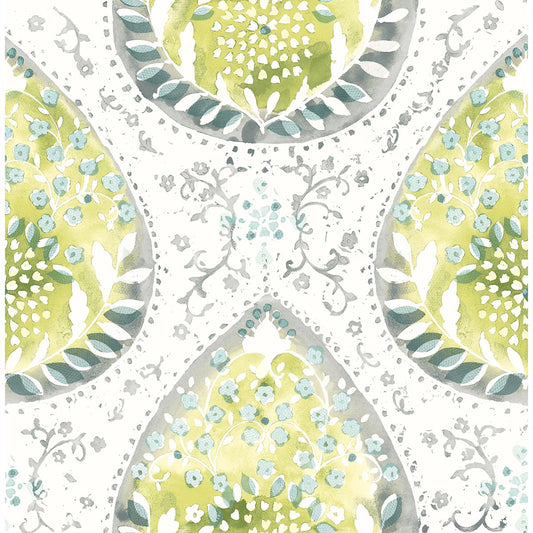2861-25750 Alistair Green Medallion Wallpaper