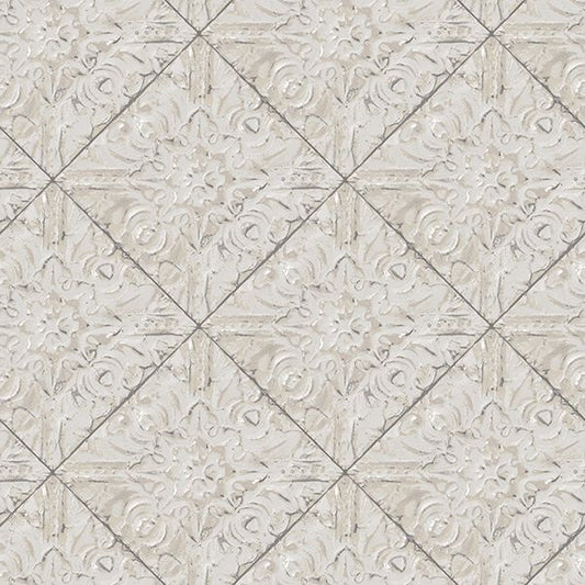 2904-13094 Brandi Grey Tin Tile Wallpaper