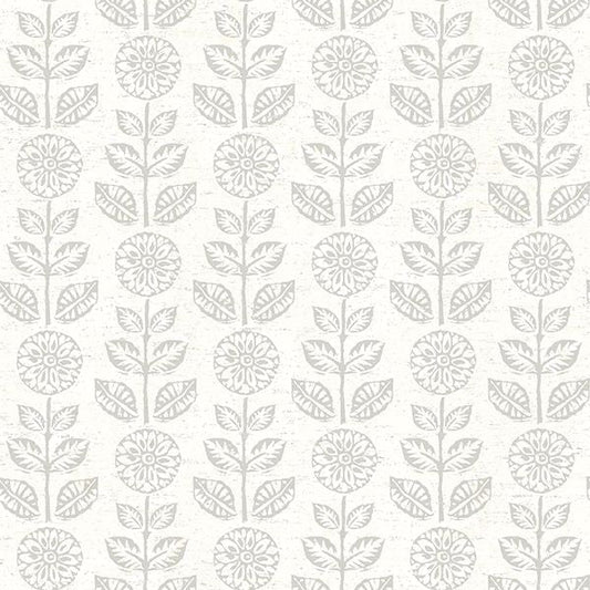 2904-13514 Dolly Taupe Folk Floral Wallpaper