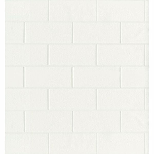 2904-21399 Bettina White Paintable Subway Tile Wallpaper