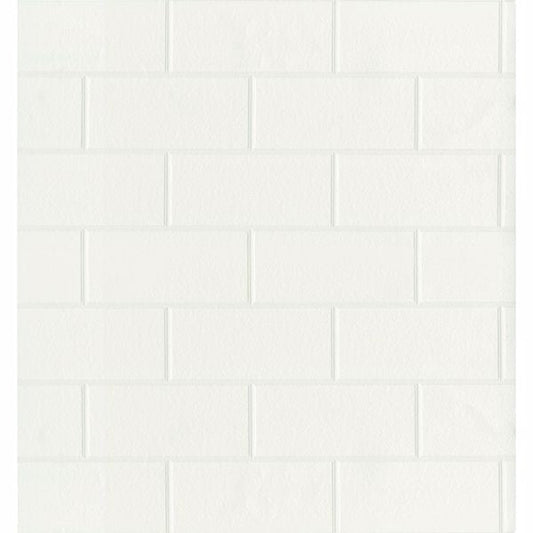 2904-21399 Bettina White Paintable Subway Tile Wallpaper
