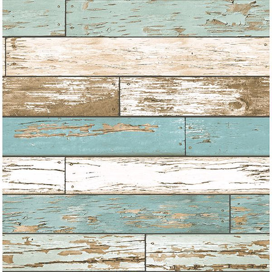 2904-22318 Juda Blue Scrap Wood Wallpaper