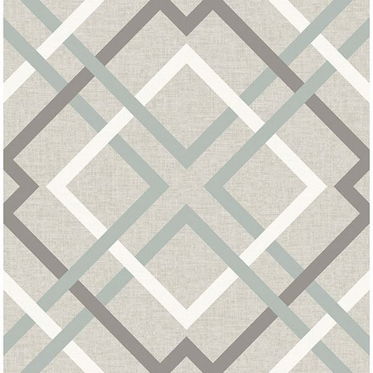 2904-22649 Saltire Taupe Geometric Wallpaper