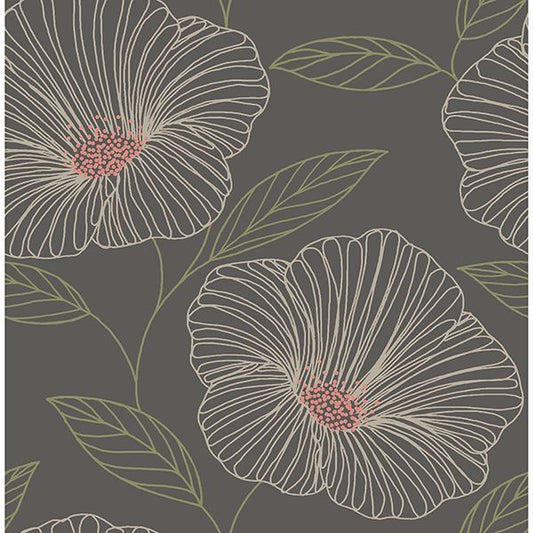 2904-24319 Mythic Brown Floral Wallpaper
