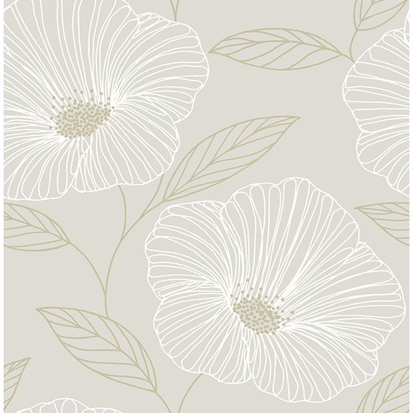 2904-24320 Mythic Light Grey Floral Wallpaper