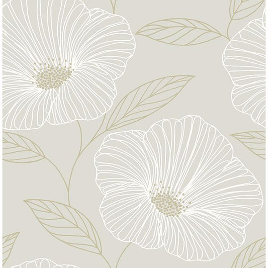 2904-24320 Mythic Light Grey Floral Wallpaper