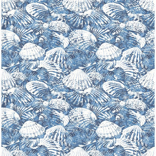 2904-25691 Surfside Blue Shells Wallpaper
