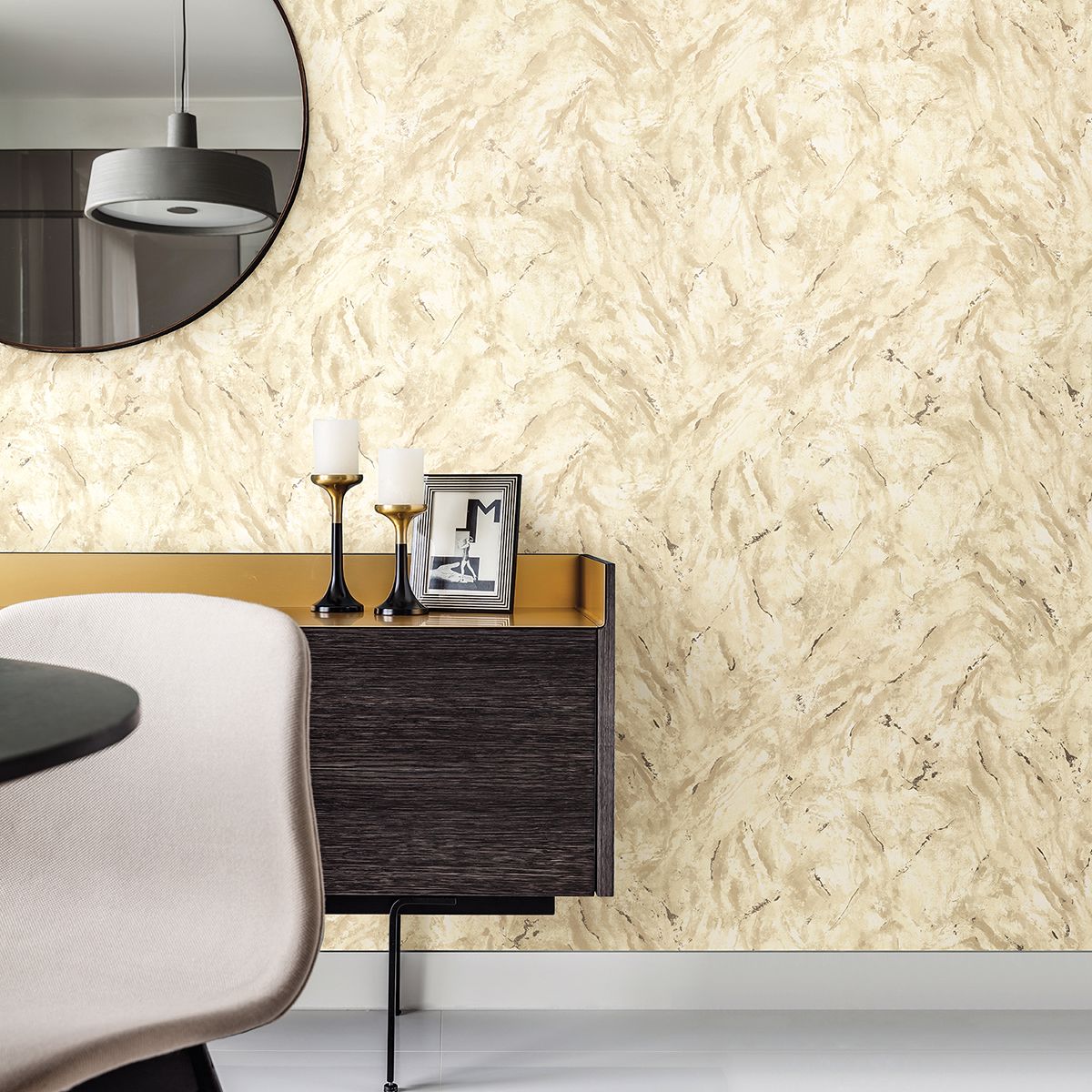 2927-00103 Titania Gold Marble Texture Wallpaper