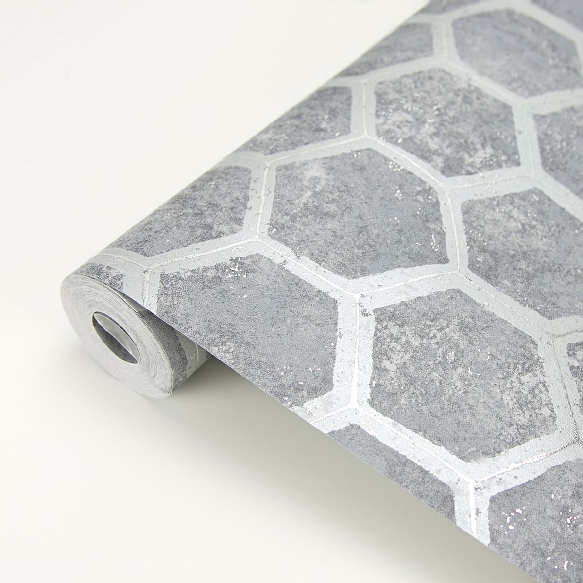 2927-00404 Starling Pewter Honeycomb Wallpaper