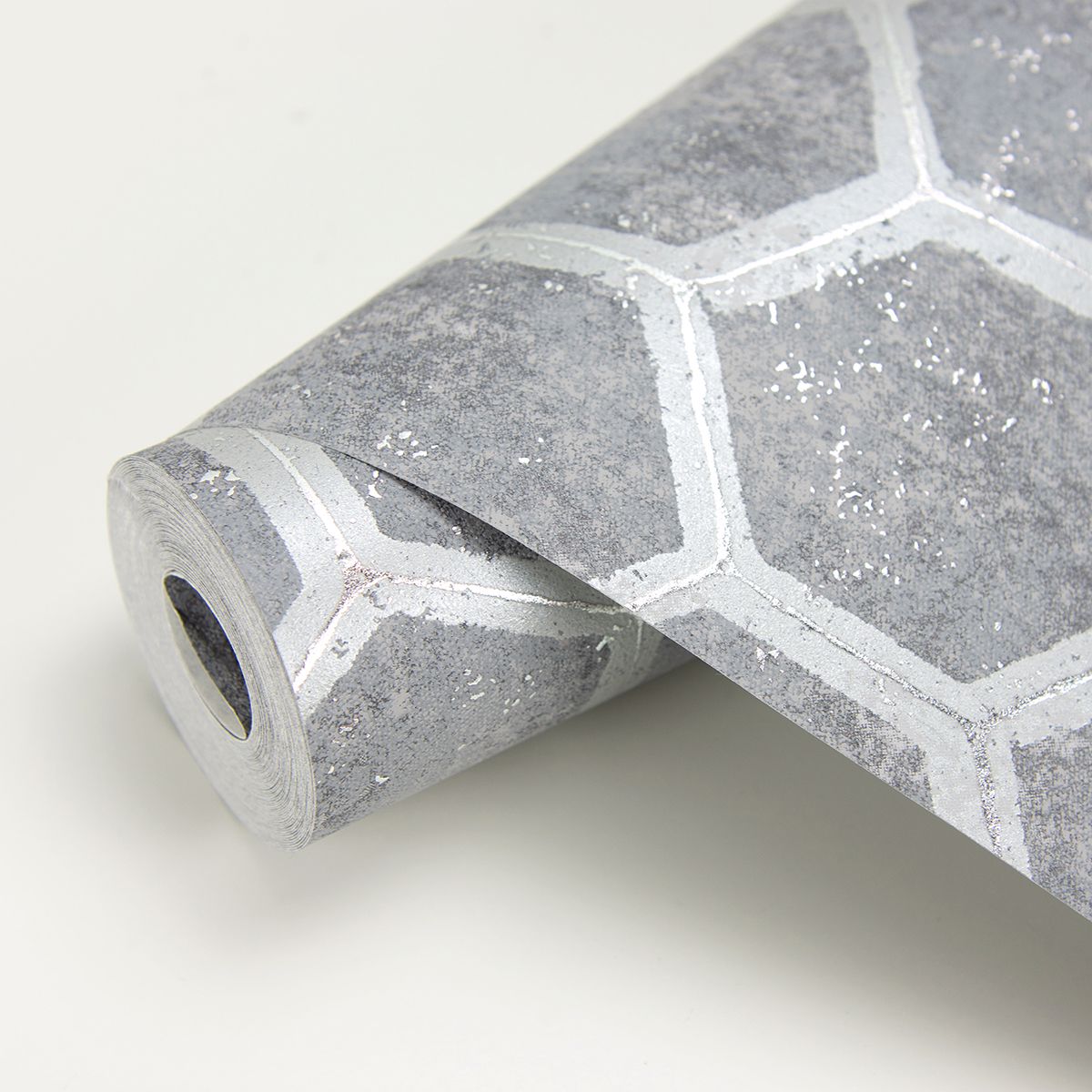 2927-00404 Starling Pewter Honeycomb Wallpaper