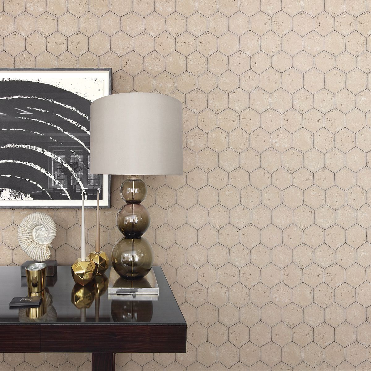 2927-00405 Starling Copper Honeycomb Wallpaper
