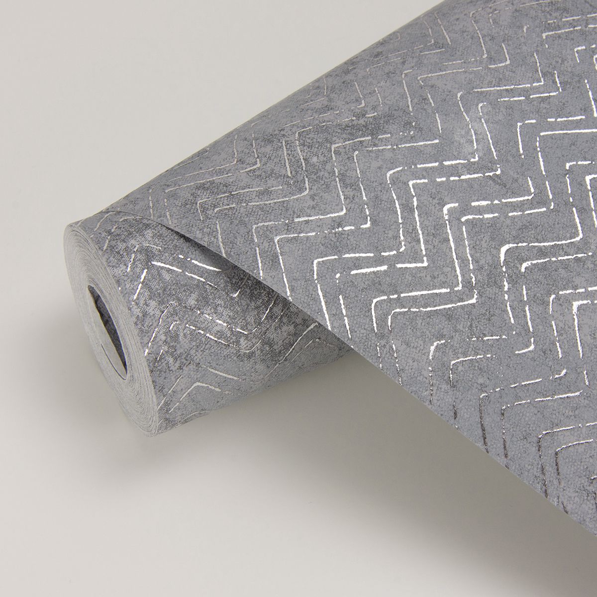 2927-00602 Luna Pewter Distressed Chevron Wallpaper