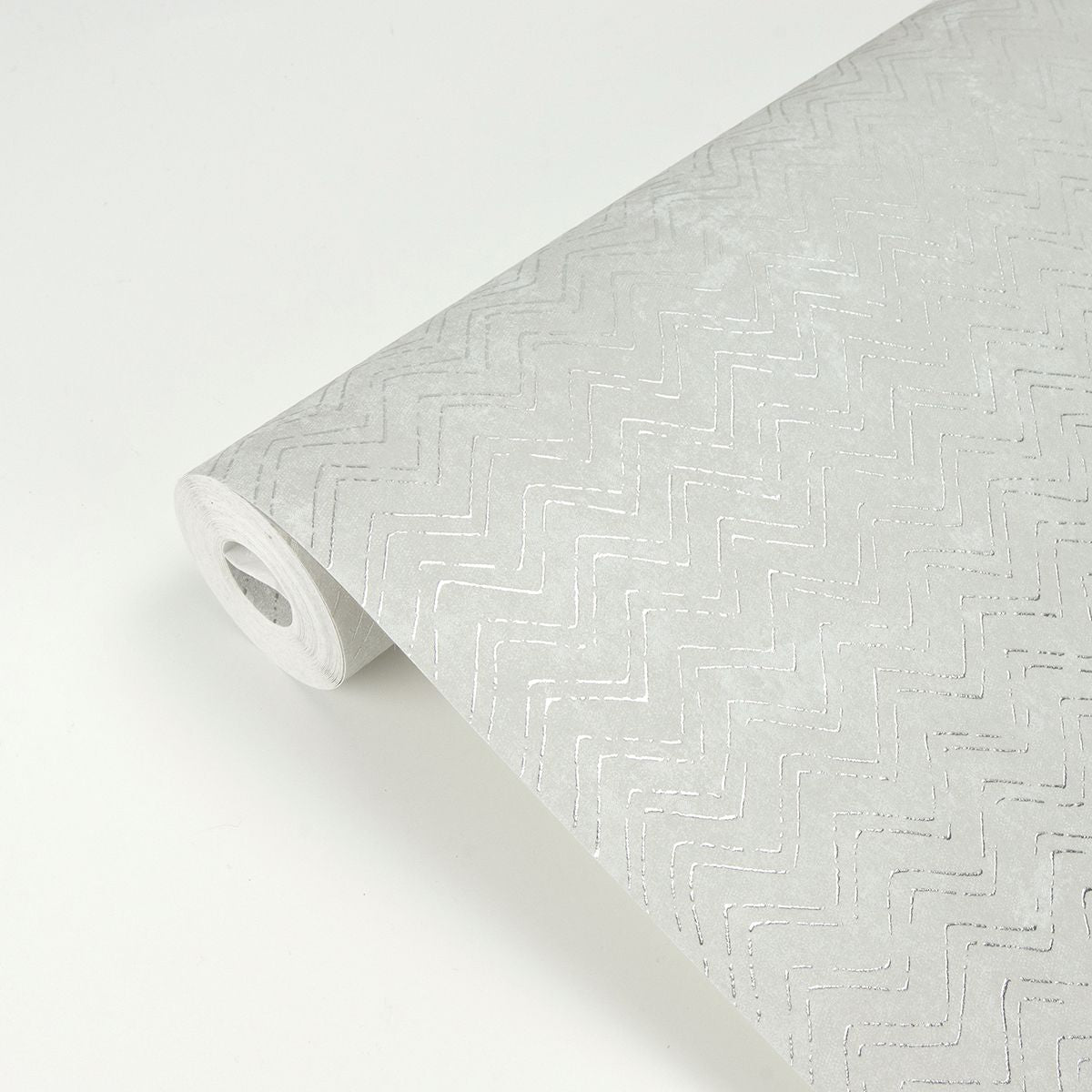 2927-00604 Luna Platinum Distressed Chevron Wallpaper
