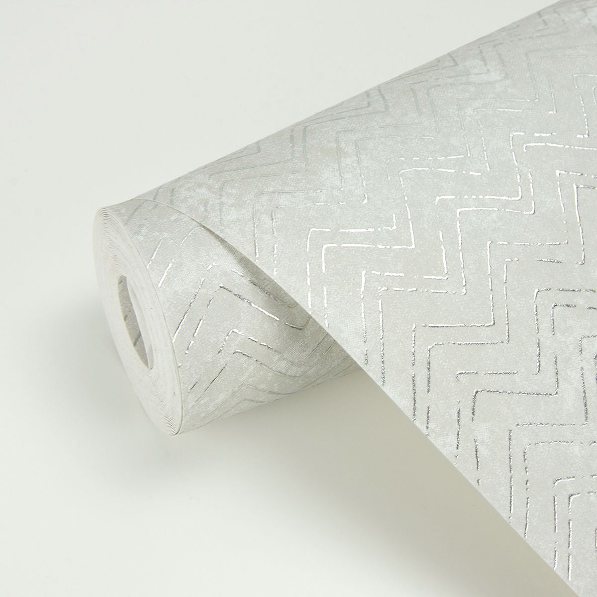 2927-00604 Luna Platinum Distressed Chevron Wallpaper