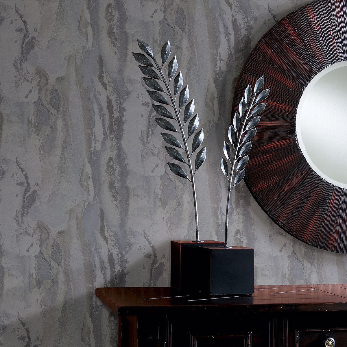 2927-10406 Vapor Silver Stone Wallpaper