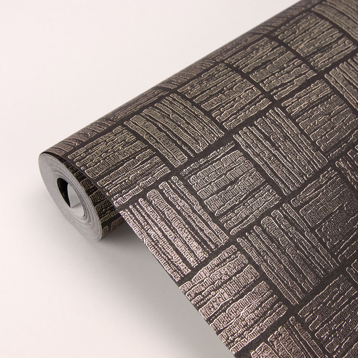 2927-10501 Glint Black Distressed Geometric Wallpaper