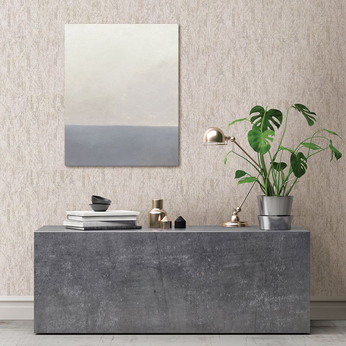 2927-20304 Luster Silver Distressed Texture Wallpaper